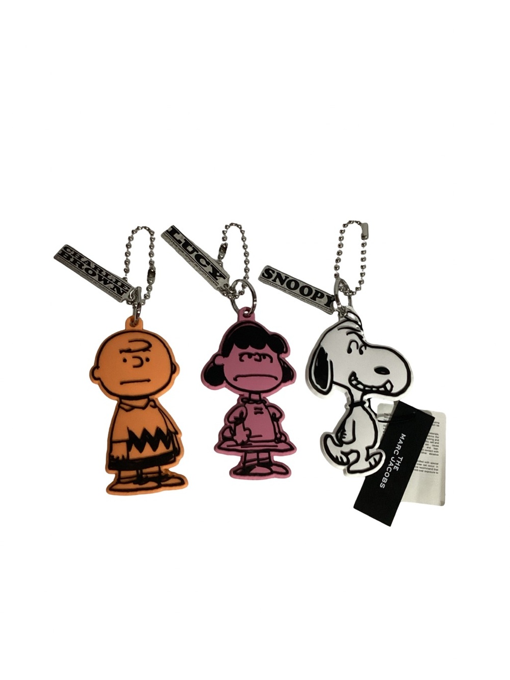 Marc Jacobs x Peanuts XL Silicone Bag Charms Snoopy, Lucy & Charlie Brown RARE